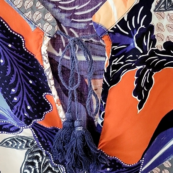 Jaase Colorful Boho Print Bell Sleeve Blouse - Size Small - Picture 4 of 8